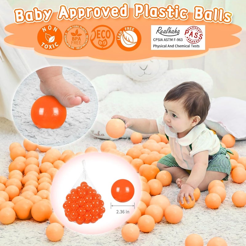 Realhaha Pit Balls for Toddlers, BPA Free Plastic Balls for Babies for Boys Girls Play Pin Kid Bounce House, 100 Pieces, 2.2 2.36 2.75 Inch - Image 3